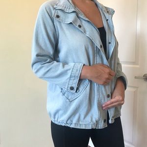 Denim Jacket with Zipper Size Large